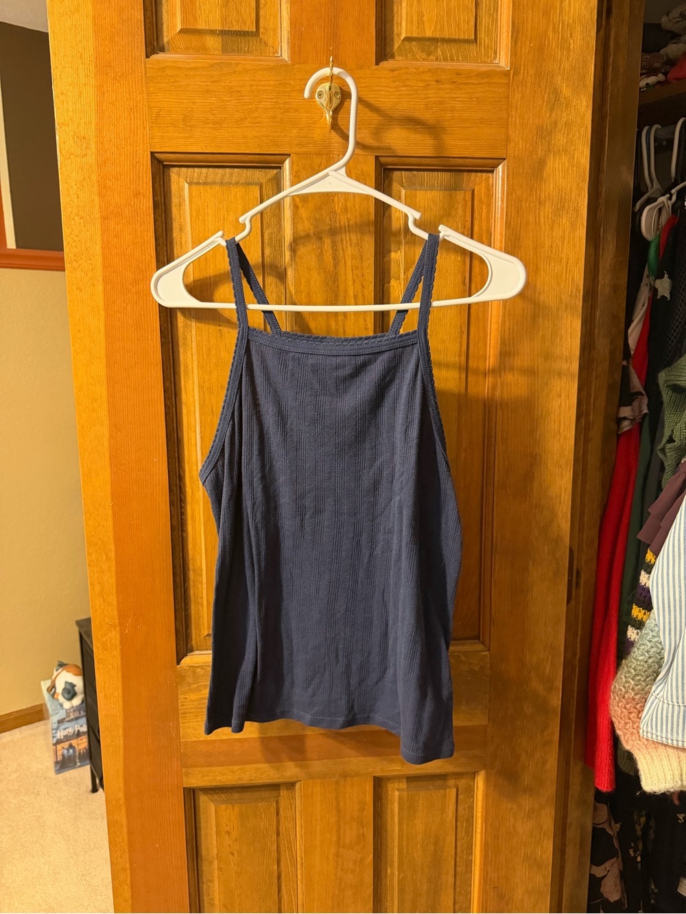 Old Navy Navy Ribbed Spaghetti Strap Tank